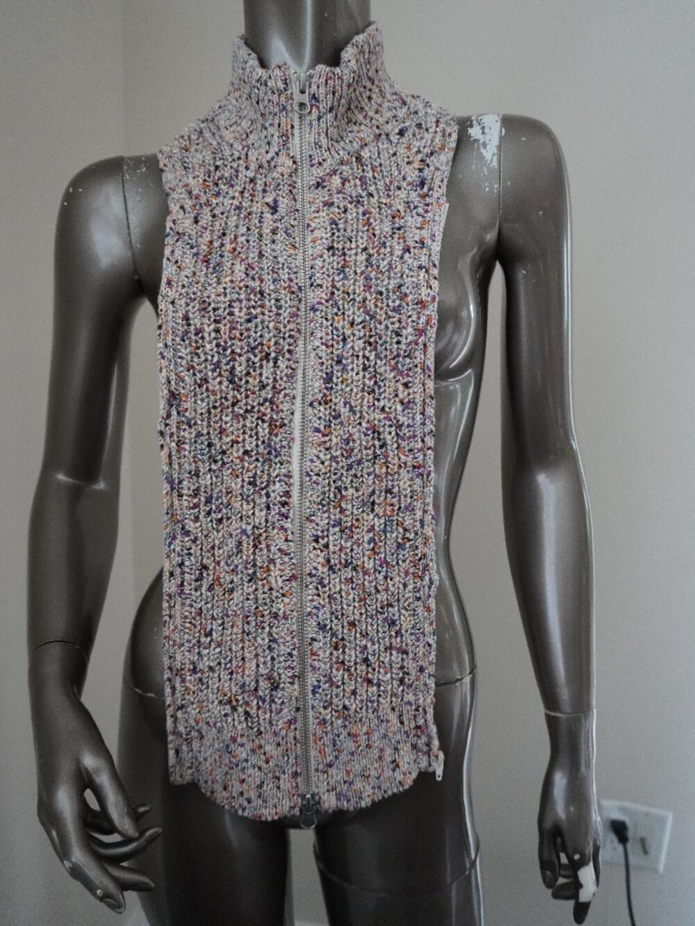 Veronica Beard Nerissa Dickey Multi Color Knit Hi Neck Dickey New with Tag $250